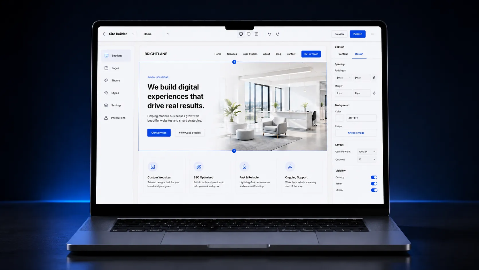 Site Builder preview